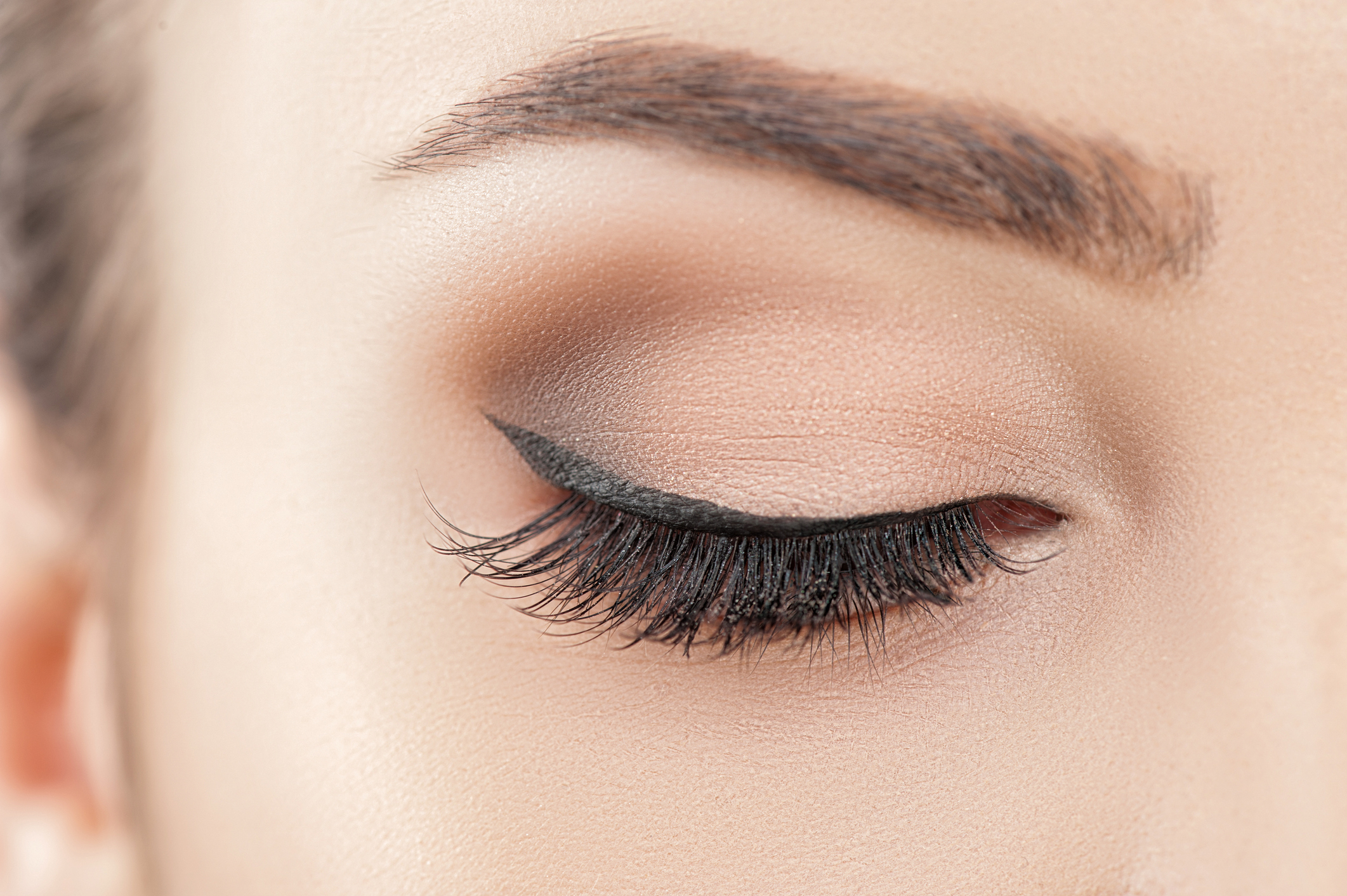 Cheerful young woman with beautiful make-up Cheerful young woman with beautiful make-up