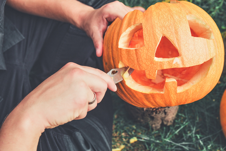 Halloween . Jack-o-Lantern. scary pumpkin with a smile