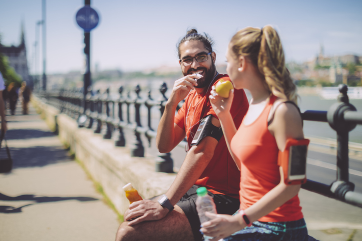 Healthy outdoors exercising